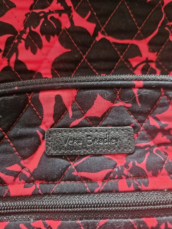 Vera Bradley Quilted Floral Backpack - Red and Black - Picture 8 of 12
